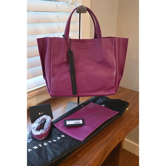 Ampersand as Apostrophe Half Tote Deep Magenta Buffalo Leather NWT - Picture 1 of 8